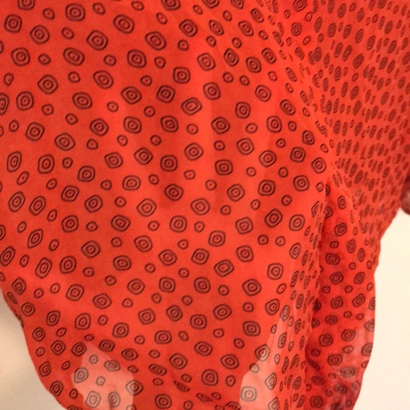 Sheer orange blouse with fun pattern! - Picture 7 of 7